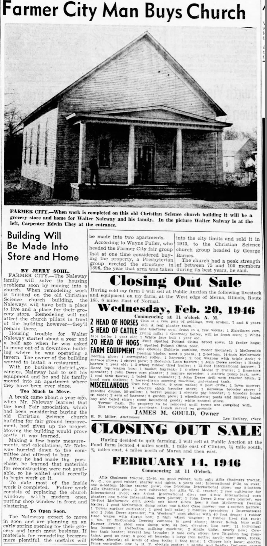 Farmer City Man Buys Church